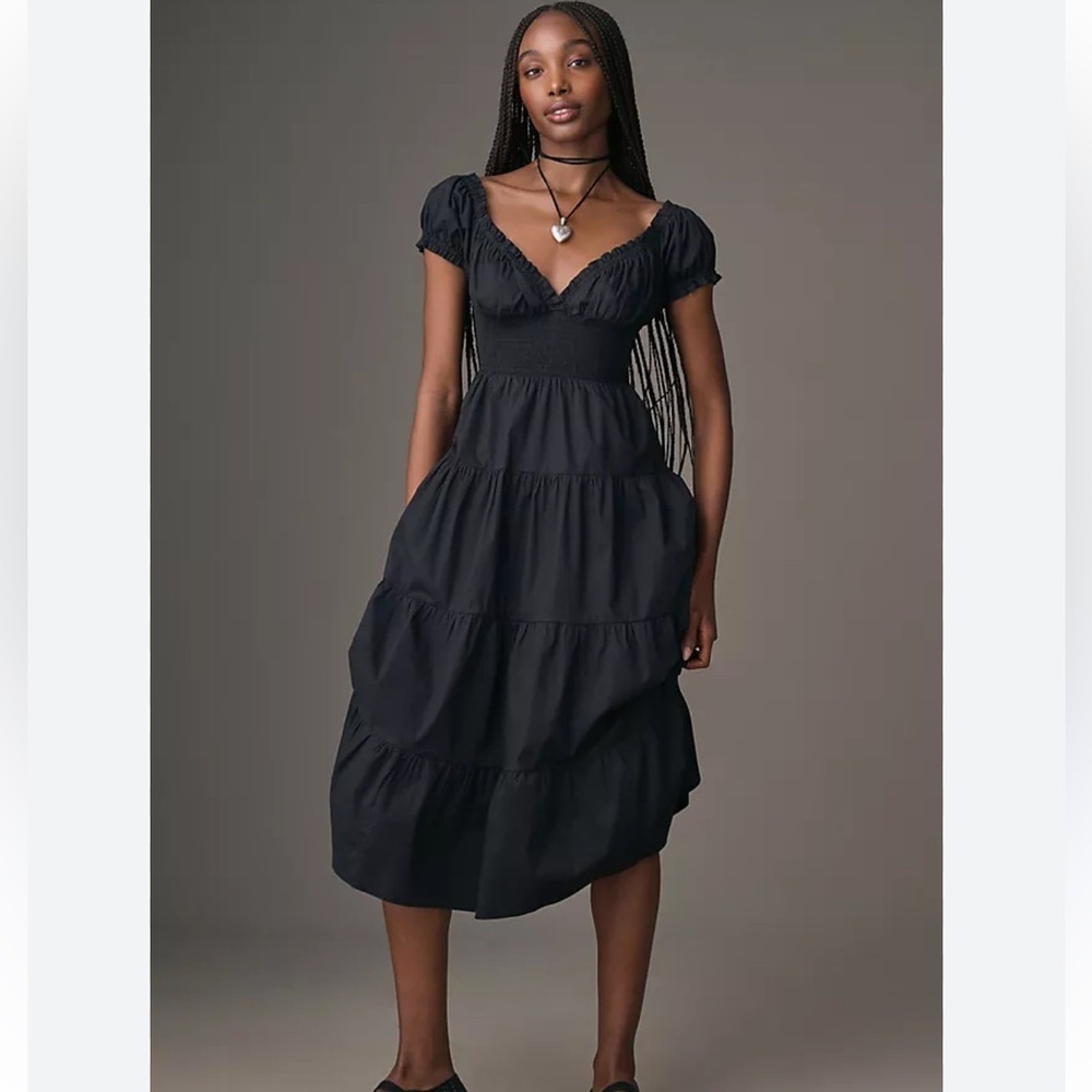 O.p.t. Black Tiered Dress Sz Small New